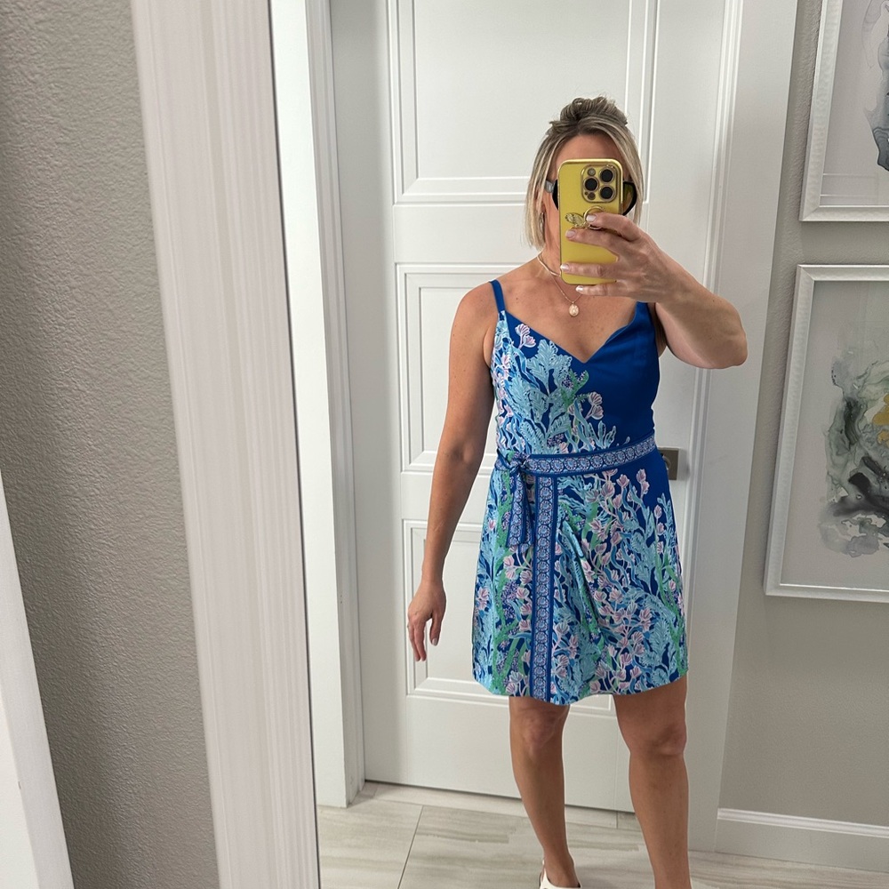 Lilly Pulitzer Blue and Green Floral Dress